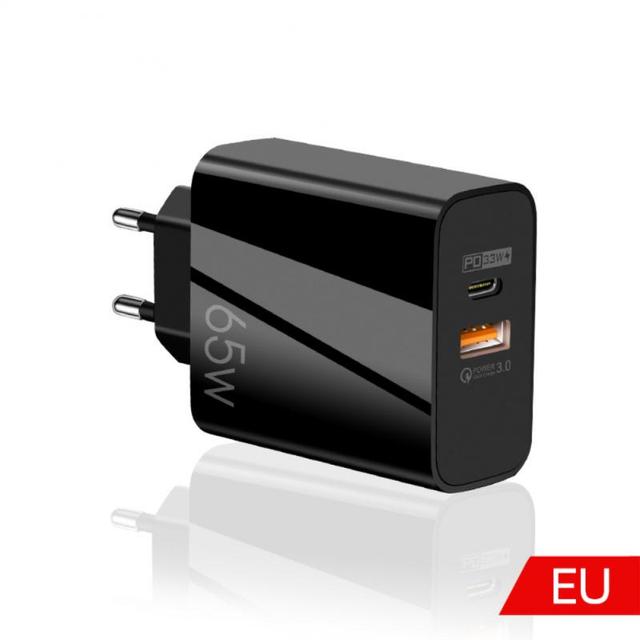 65W PD+QC3.0 Mobile Phone Charging Head USB Type C Fast Charger Korea Specification Plug Adapter For IPhone Samsung Phones