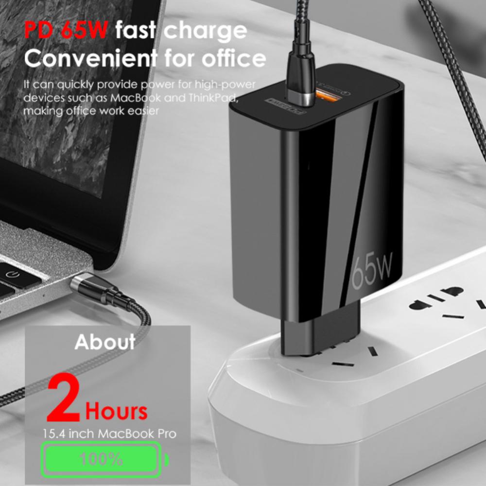 65W PD+QC3.0 Mobile Phone Charging Head USB Type C Fast Charger Korea Specification Plug Adapter For IPhone Samsung Phones