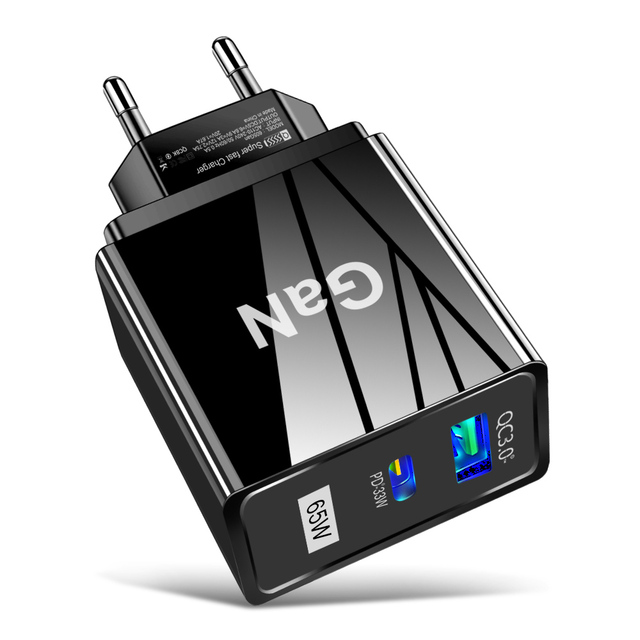 65W USB Charger PD Smart Fast Charging Cell Phone Charging Head for iPhone QC3.0 Laptop Quick Gan Charging USB Type C