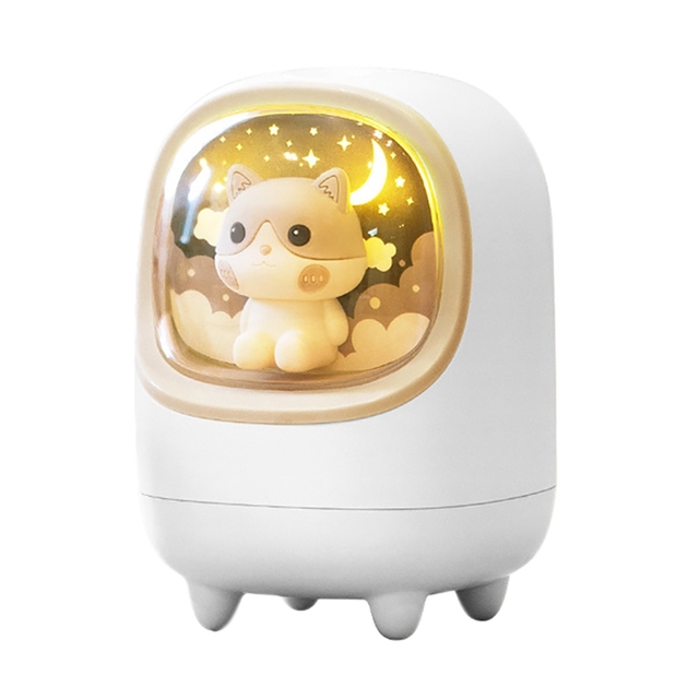 Creative Cute Pet Space Capsule Humidifier Household USB Air Humidifier Purifier With Sleeping Night Light