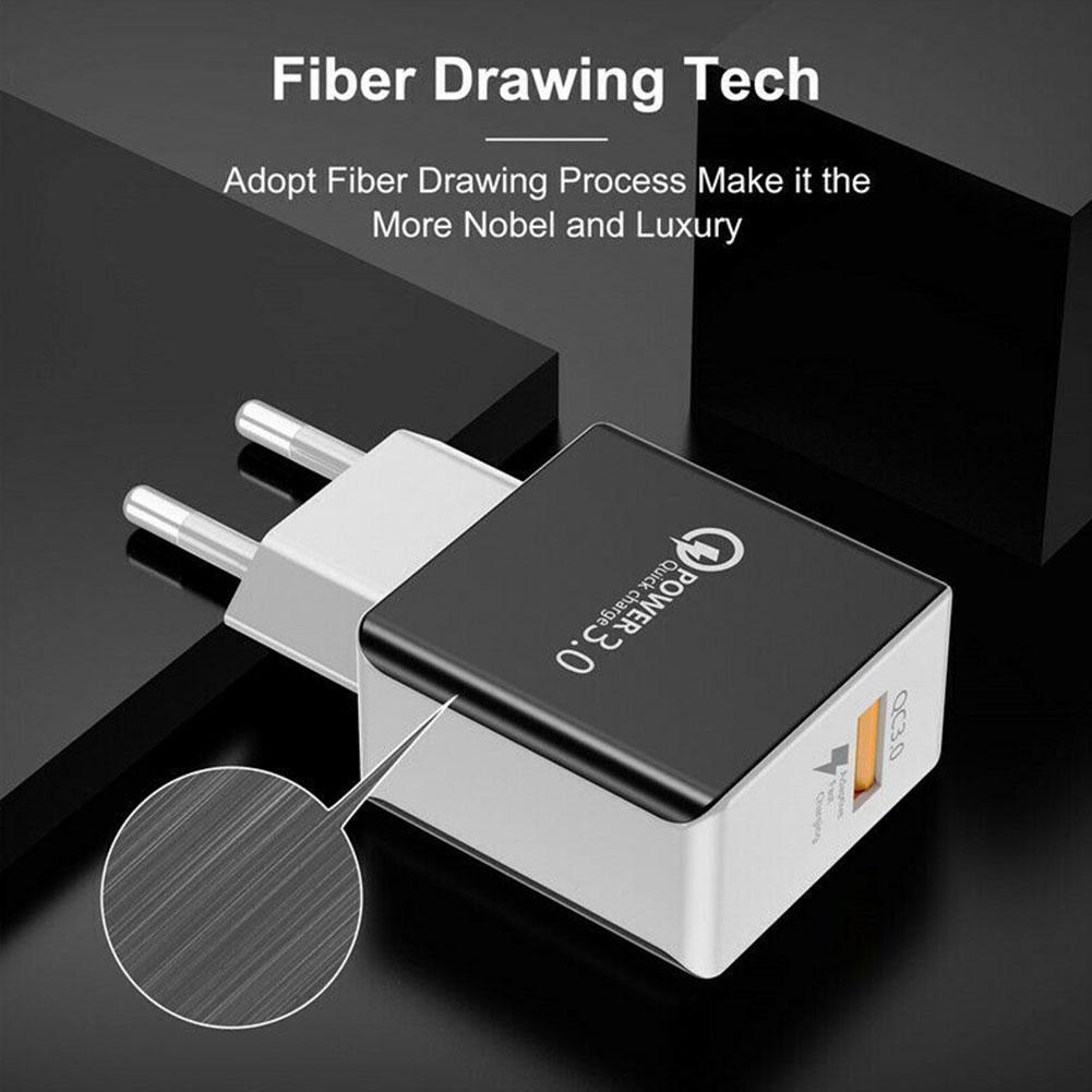QC3.0 USB Charger PD Smart Fast Charging Cell Phone Charging Head Universal Quick Gan Charging Source European Regulation