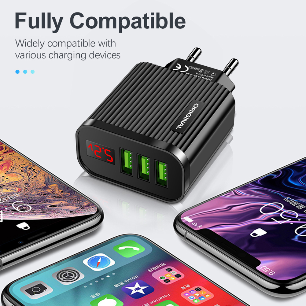5V 3A Fast Charge Charger 3 USB US EU Plug Mobile Phone Charger For iPhone Samsung Xiaomi Fast Wall Chargers USB C Power Adapter