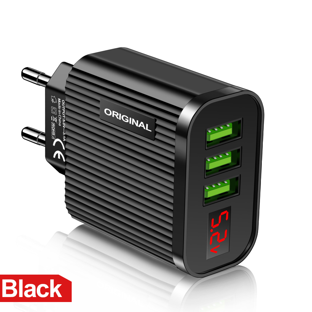 5V 3A Fast Charge Charger 3 USB US EU Plug Mobile Phone Charger For iPhone Samsung Xiaomi Fast Wall Chargers USB C Power Adapter