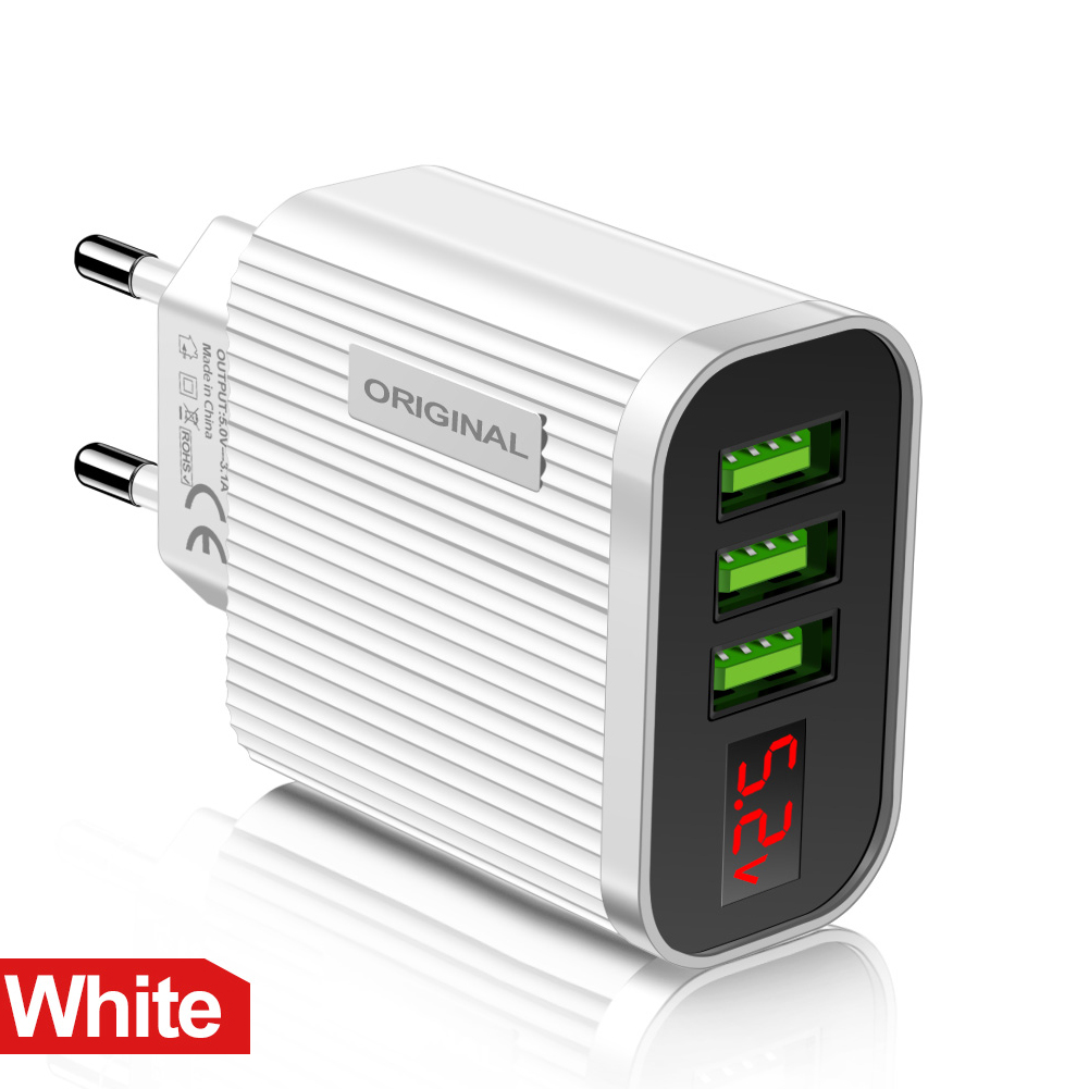 5V 3A Fast Charge Charger 3 USB US EU Plug Mobile Phone Charger For iPhone Samsung Xiaomi Fast Wall Chargers USB C Power Adapter