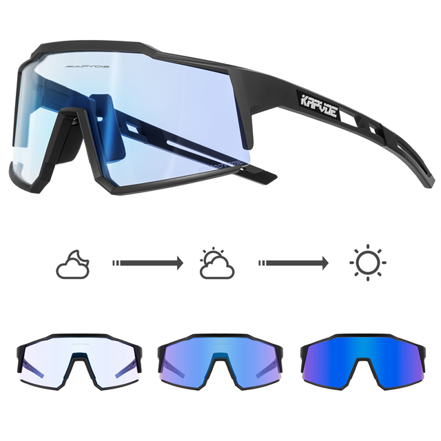 New Photochromic Cycling Glasses Red Cycling Sunglasses UV400 Eyepieces Outdoor Bike Eyewear Sports Dark Glasses Bicycle Goggles