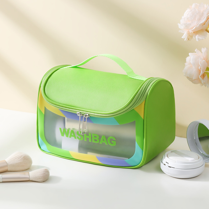 Cosmetic Bag Large-capacity High-value Translucent Colorful Portable Makeup Organizer Waterproof Makeup Wash Storage Bag