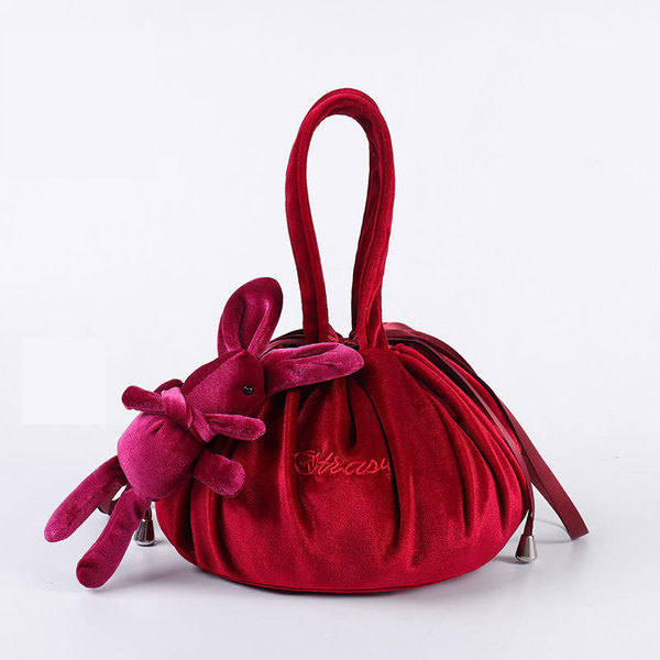 Cosmetic Bag Fashion Round Velvet Makeup Bag Drawstring Travel Make Up Organizer Female Storage Toiletry Kit Case Beauty Pouch
