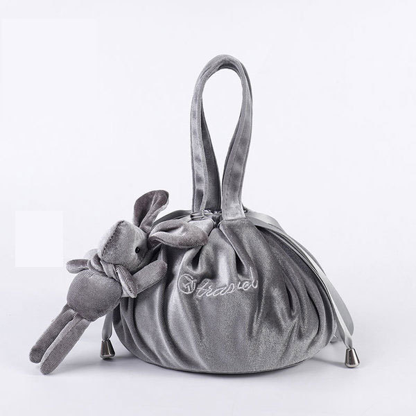 Cosmetic Bag Fashion Round Velvet Makeup Bag Drawstring Travel Make Up Organizer Female Storage Toiletry Kit Case Beauty Pouch