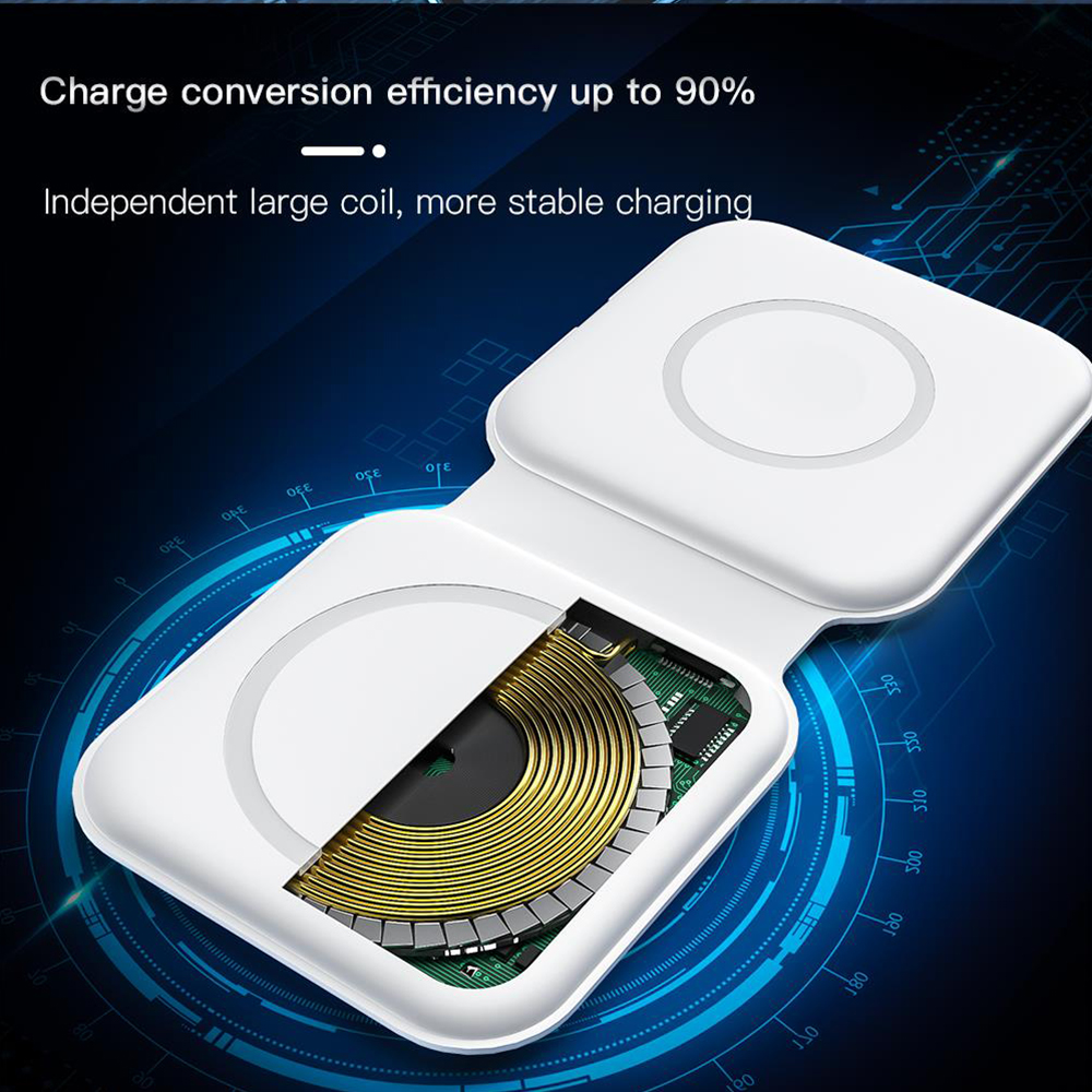 Folding Magnetic Wireless Charger for Magsafe iPhone 12 13 mini pro max Fast Wireless Charging for Airpods Apple Watch Samsung