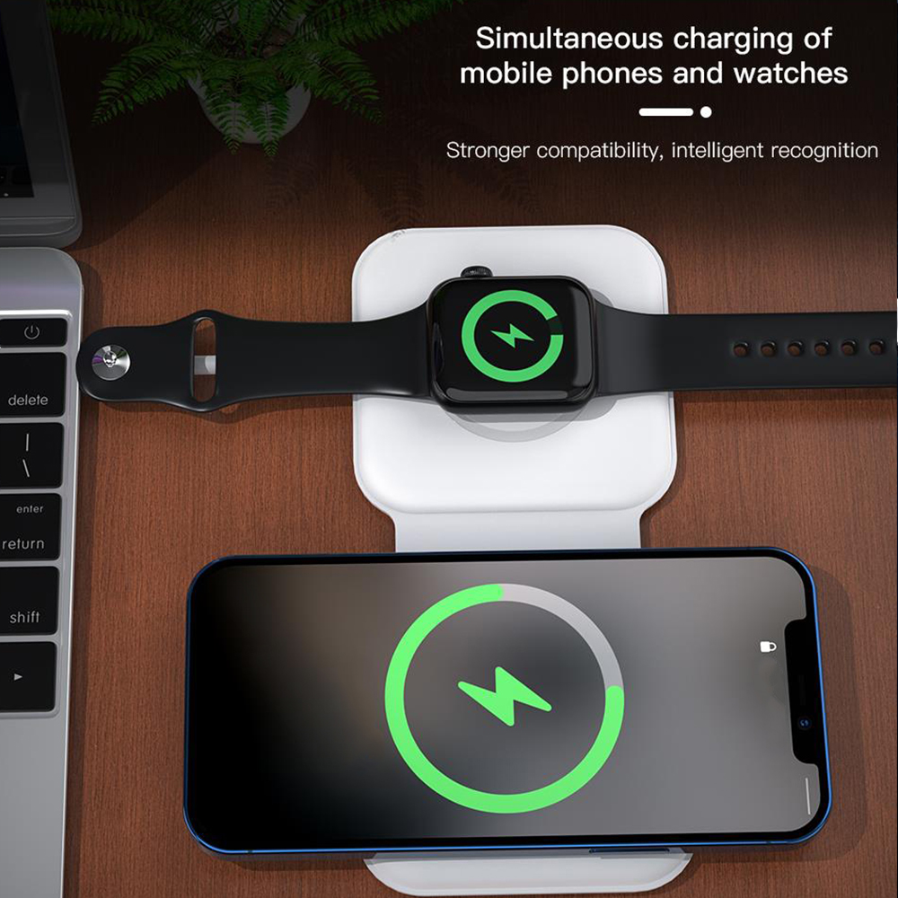 Folding Magnetic Wireless Charger for Magsafe iPhone 12 13 mini pro max Fast Wireless Charging for Airpods Apple Watch Samsung