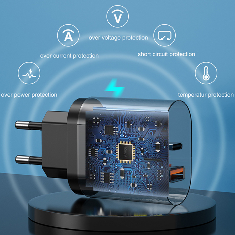 QC3.0 PD 20w Fast Charger Type-c USB Charging Head for Samsung Iphone Phone Huawei Xiaomi Apple IOS Android Applied Quic 5V 4A