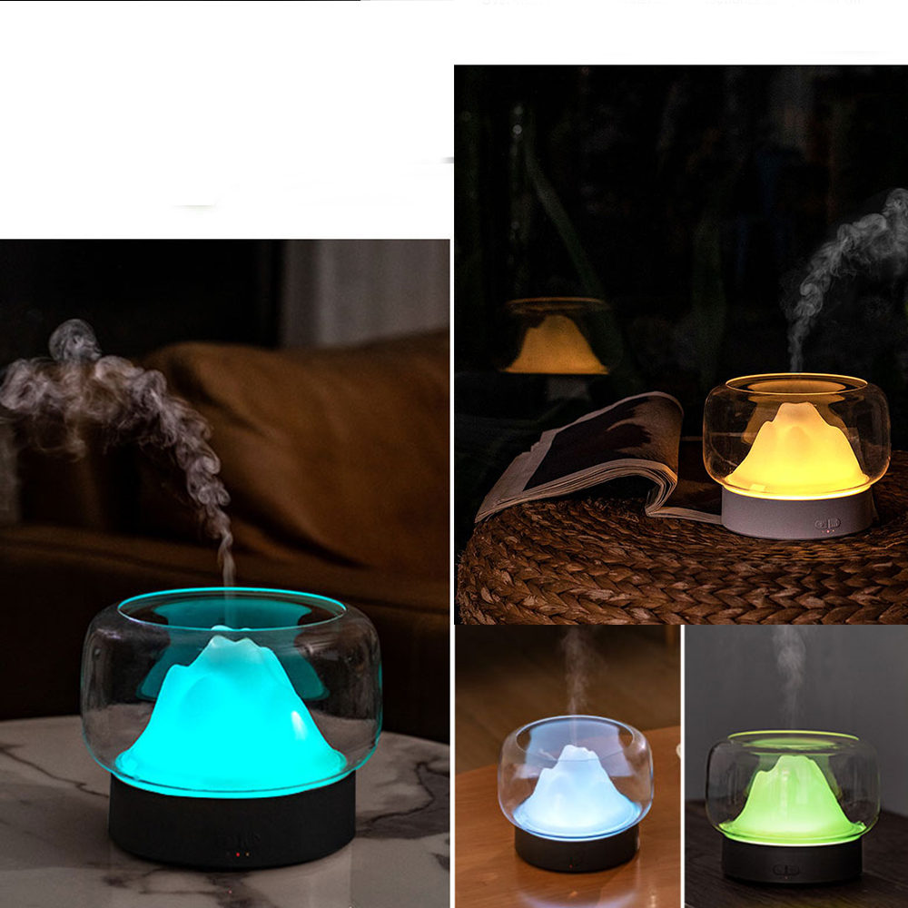 New Large Capacity Aroma Diffuser 400Ml Mountain View Essential Oil Aroma Diffuser with Warm Color Led Light Humidifier