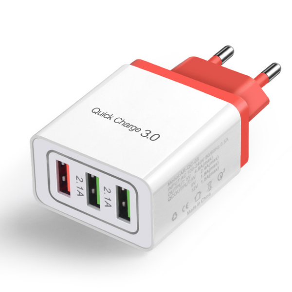 Quick Charge 3.0 USB Charger 3 Ports EU Fast Charging For iPhone Xs Max Samsung S8 S9 Huawei Mate 20 Lite Mobile Phone Chargers
