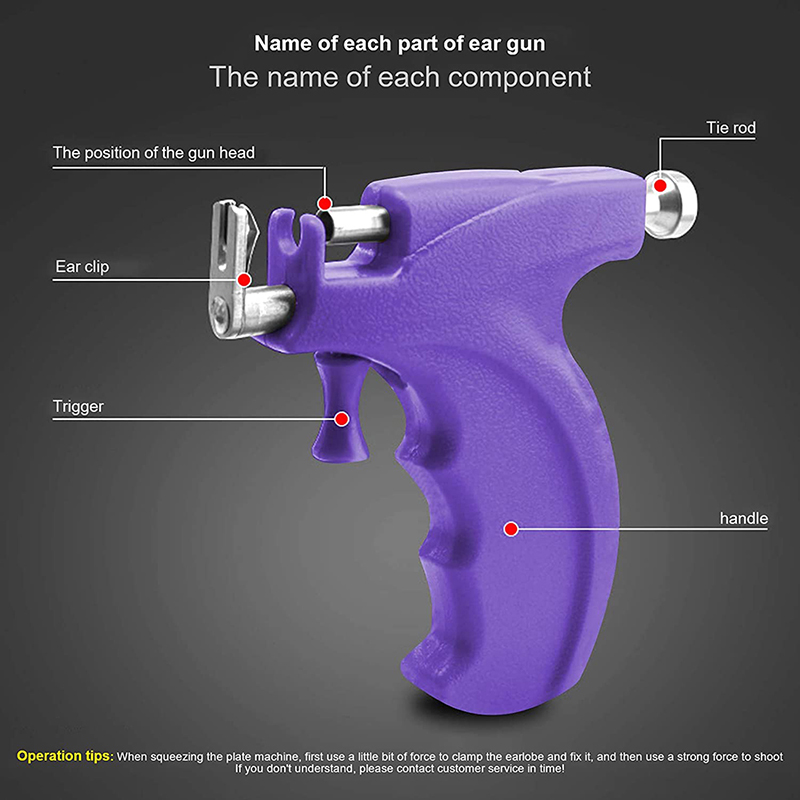 Professional Ear Piercing Gun Tools Steel Stud Earring Safe Sterile Nose Navel Helix Piercing Tool Set Body Jewelry Machine Kit