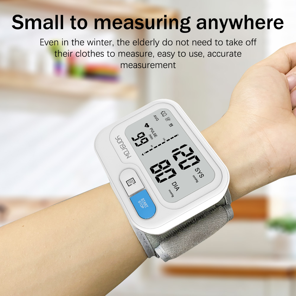 Automatic Digital Wrist Blood Pressure Monitor Sphygmomanometer Tonometer Tensiometer Heart Rate Pulse Meter BP Monitor