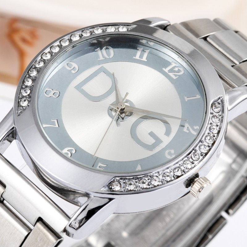 New Fashion Women Crystal Quartz  Watches Stainless Ladies Dress Watch