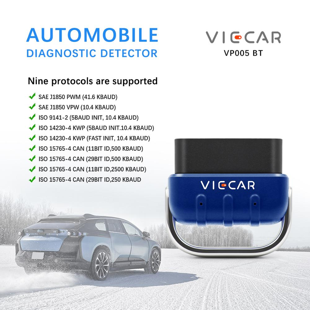 Viecar VP005  Bluetooth 5.0 PIC18F25K80 WIFI ELM327 OBD2 Scanner for Android/IOS OBD Diagnostic Tool