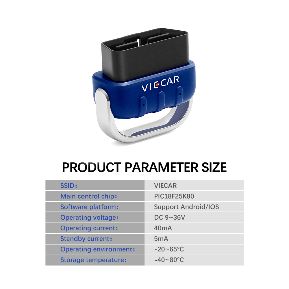 Viecar VP005  Bluetooth 5.0 PIC18F25K80 WIFI ELM327 OBD2 Scanner for Android/IOS OBD Diagnostic Tool