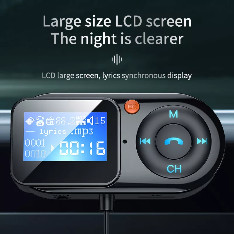 FM Modulator AUX Audio MP3 Player USB Type C PD Fast Charging Car Charger Handsfree Bluetooth 5.0 Car Kit FM Transmitter