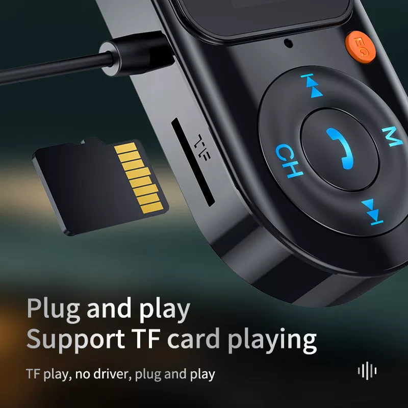 FM Modulator AUX Audio MP3 Player USB Type C PD Fast Charging Car Charger Handsfree Bluetooth 5.0 Car Kit FM Transmitter