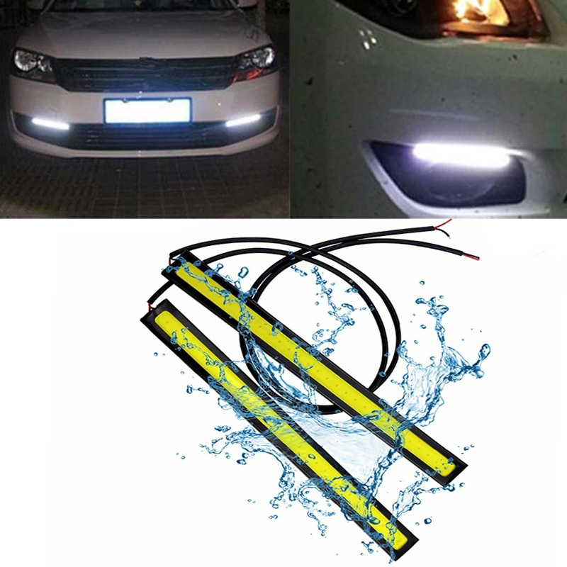 2Pcs Universal Daytime Running Light,Automobiles Parts 17cm DC12V Waterproof Led Lights COB DRL Car LED Strip Auto Interior Lamp