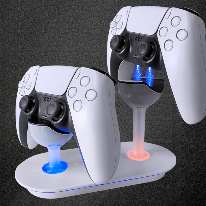 Dual Charger for PS5 Controller Fast Type-C Charging Dock Station Game Joystick Charging Stand Gamepads Chargers Display Light