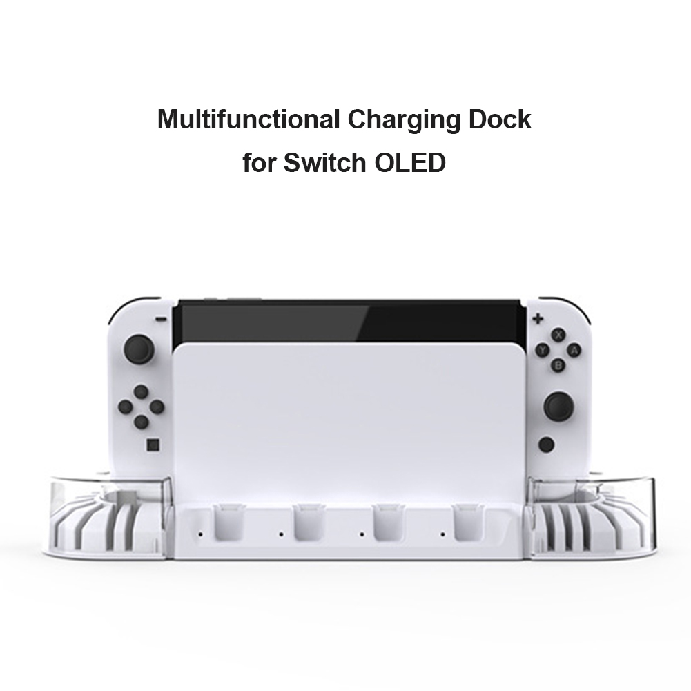 For Nintend Switch Joypad Charger for Switch OLED Controllers Charging Dock Station with LED Indicator Charger 20 Game Slots