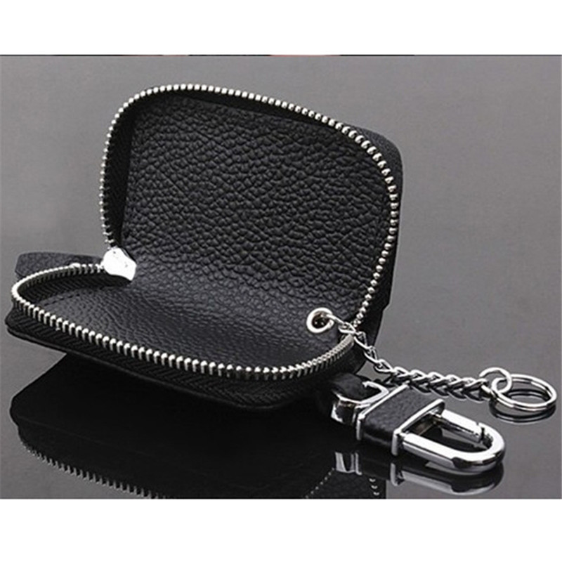 Wallets & Holders  PU Leather Car Key Wallets Men Key Holder Housekeeper Keys Organizer Women Keychain Covers Zipper Key Case Bag Pouch Purse