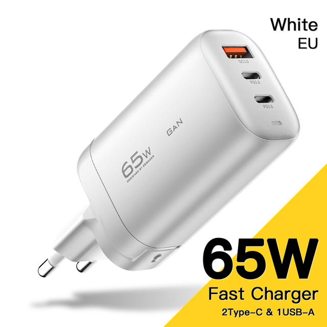 65W USB Type C Charger QC4.0 PD3.0 Fast Charger For Xiaomi iPhone 13 12 Huawei Redmi Laptop Mobile Phones Charger