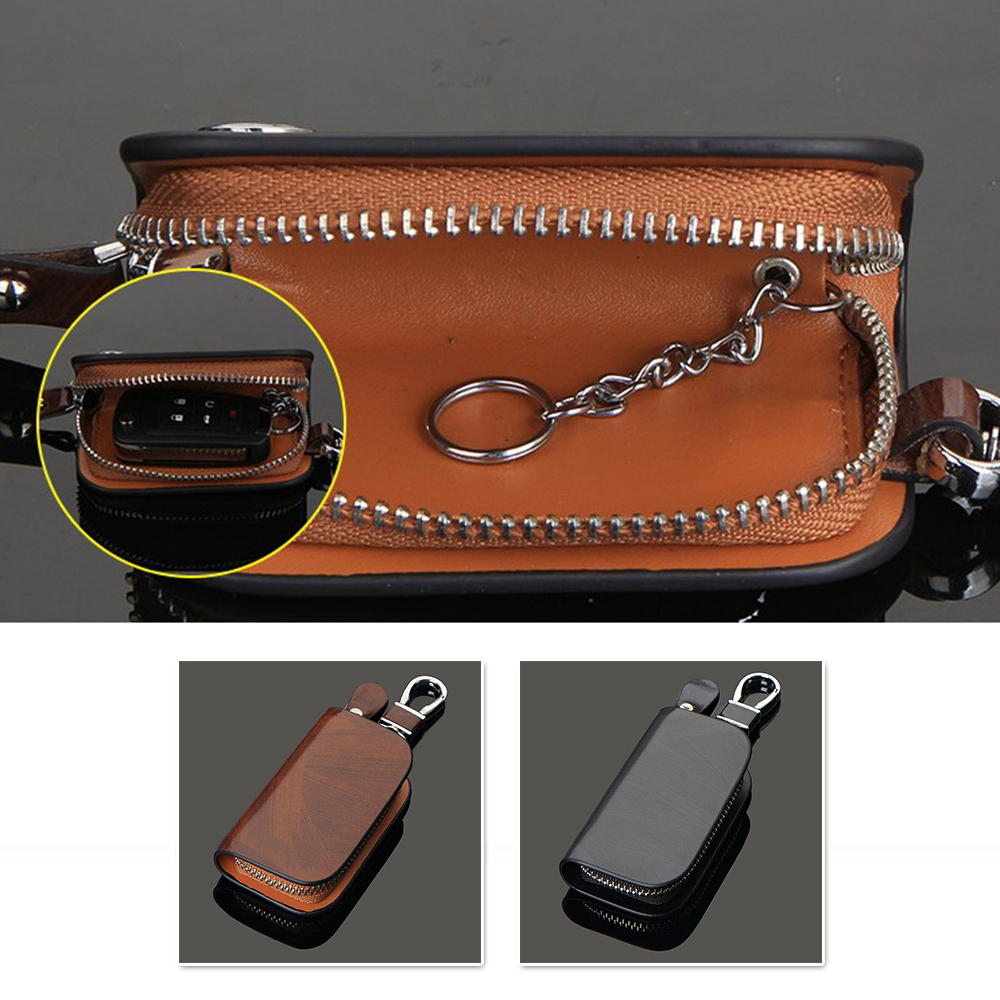 Other Men's Bags  Brand New Smart Car Key Case Remote Leather Housing Anti Scratch Cover Protector Zipper Universal Car Interior Accessories