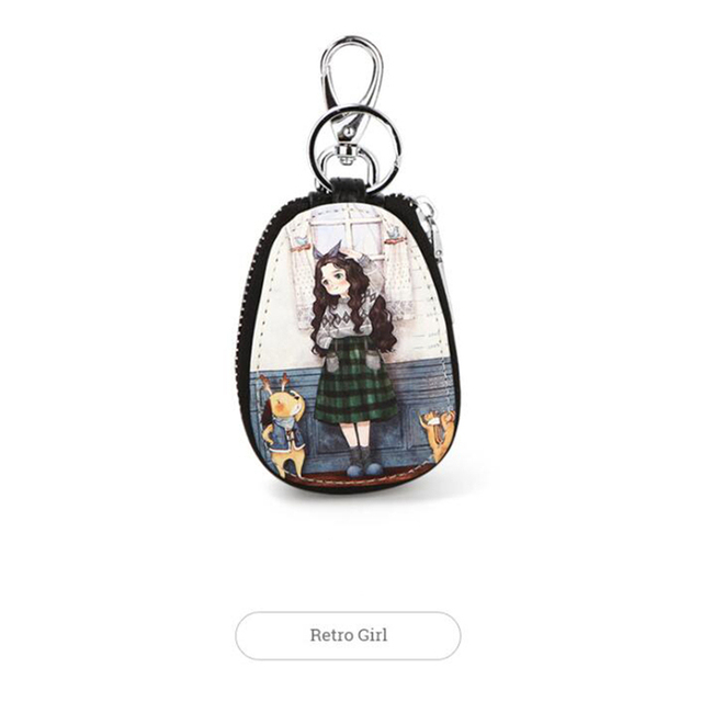 Wallets & Holders Fashion Key Bag Cartoon Women Girl Students Leather Key Wallets Key Case For Car Key Chains Cover New Lovely Zipper Key Holder