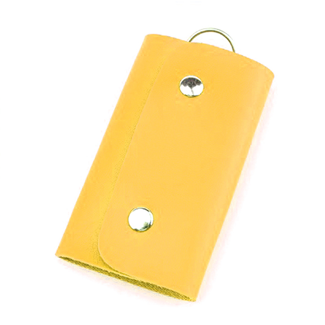 Wallets & Holders  New Portable Leather Housekeeper Holders Car Keychain Key Holder Bag Case Unisex Wallet Cover Simple Solid Color Storage Bag