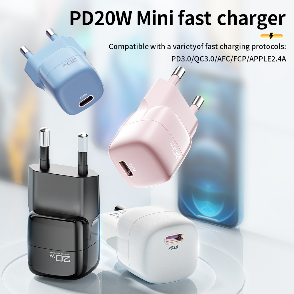 USB C Charger PD 20W Type C  Mini Fast Charger For iPhone  Pro Xiaomi Samsung Huawei PocoX3 C USB Phone Quick Charging