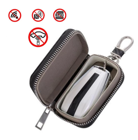 Premium Faraday Box Protect Your Key Fob RFID Signal Blocking Bag PU Leather Anti-Theft Pouch Anti-Hacking Case Blocker