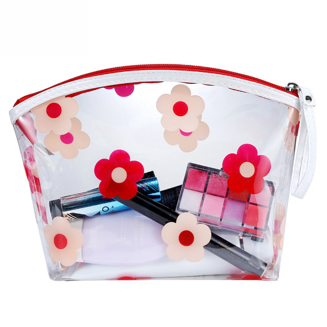 Fashion Girls Clear Cosmetic Bag PVC Transparent Makeup Bag For Women Waterproof Zipper Beauty Case Travel Toiletry Storage Bag