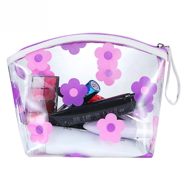 Fashion Girls Clear Cosmetic Bag PVC Transparent Makeup Bag For Women Waterproof Zipper Beauty Case Travel Toiletry Storage Bag