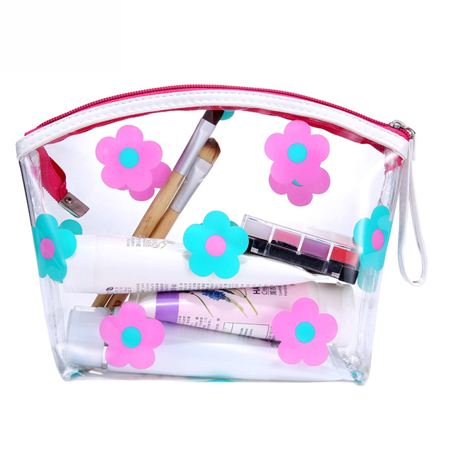Fashion Girls Clear Cosmetic Bag PVC Transparent Makeup Bag For Women Waterproof Zipper Beauty Case Travel Toiletry Storage Bag