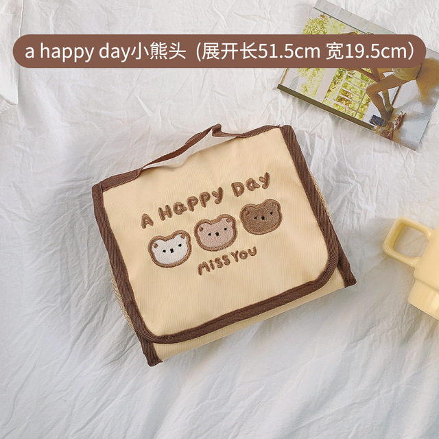 Bear Make Up Bag Women Makeup Hanging Toiletries Organizer Travel Jewelry Fold Cosmetic Brushes Wash Kits Case  Pouch