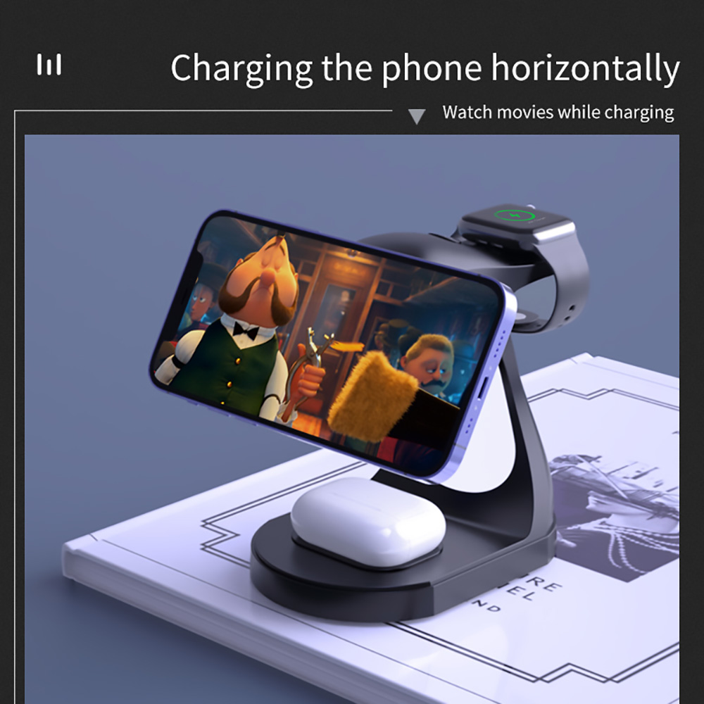 3 in 1 Magnetic Wireless Charger Night Light for iPhone 13/12/8 Magnet Wireless Chargers for Apple Watch/Airpods