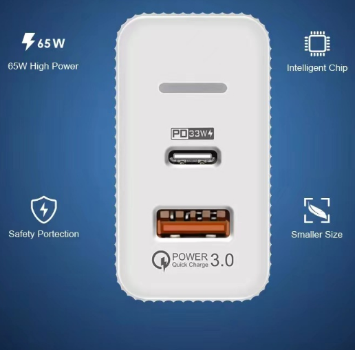 LED to Type C Cable PD 65W Charger 6A Fast Charger Adapter Quick Charge 3.0 QC For iPhone 14 13 12 11 XR Huawei Xiaomi Sams