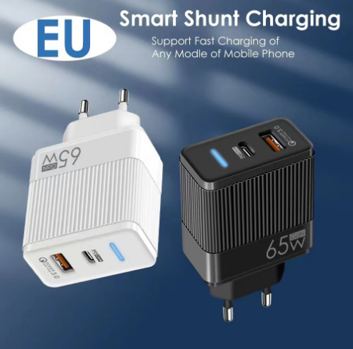 LED to Type C Cable PD 65W Charger 6A Fast Charger Adapter Quick Charge 3.0 QC For iPhone 14 13 12 11 XR Huawei Xiaomi Sams