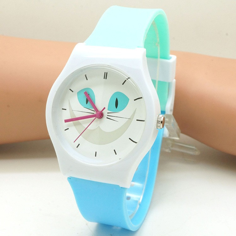 cute cat Waterproof Kid Watches Silicone Wristwatches  Quartz Wrist Watch