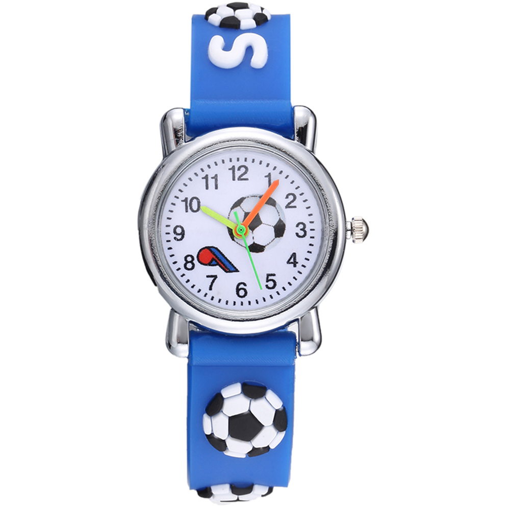 Fashion Kids Watch Cute Football Pattern Student Boys Girls Wristwatch Soft Silicone Strap