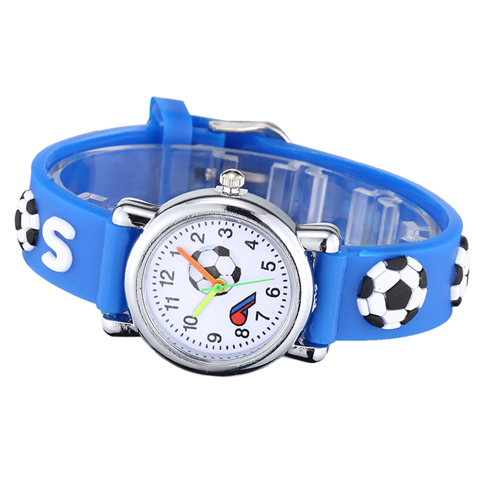 Fashion Kids Watch Cute Football Pattern Student Boys Girls Wristwatch Soft Silicone Strap