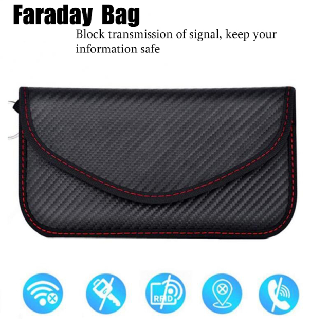 Faraday Bag GPS RFID Blocking Bag Wallet Case Shield Cage Pouch for Phone Privacy Protection Car Key Anti-Tracking Anti-Spying