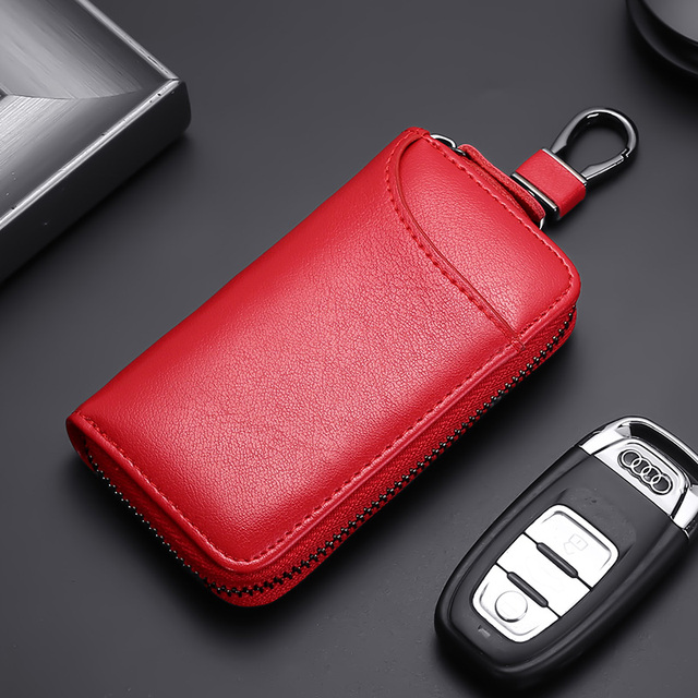 PU Leather Keychain Wallets Men Women Solid Color Zipper Car Key Holders Luxury Brand Designer High Quality Multi-function Chic