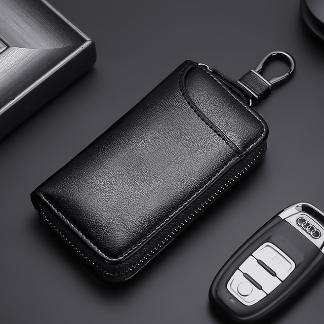 PU Leather Keychain Wallets Men Women Solid Color Zipper Car Key Holders Luxury Brand Designer High Quality Multi-function Chic