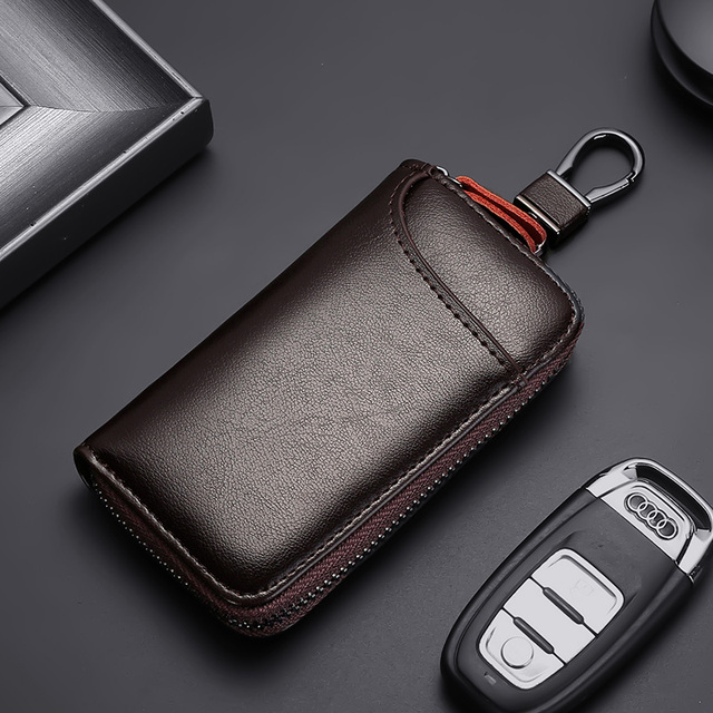 PU Leather Keychain Wallets Men Women Solid Color Zipper Car Key Holders Luxury Brand Designer High Quality Multi-function Chic