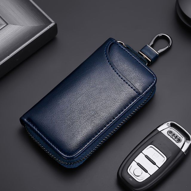 PU Leather Keychain Wallets Men Women Solid Color Zipper Car Key Holders Luxury Brand Designer High Quality Multi-function Chic