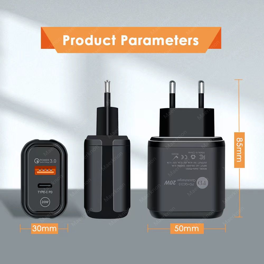 20W USB Type C Charger Fast Phone Charging Wall Adapter USB Quick Charge QC 3.0 PD For iPhone 13 12 Pro Xiaomi Samsung